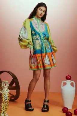 Alemais Monte Mini Dress Multi Print Size 8