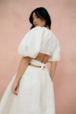 Aje Mimosa Cut Out Midi Dress White Size 14