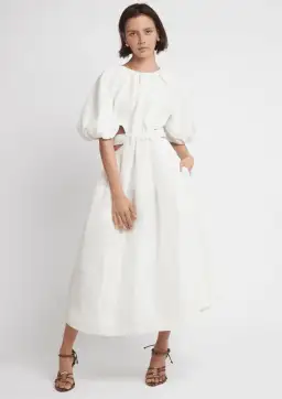Aje Mimosa Cut Out Midi Dress White Size 14