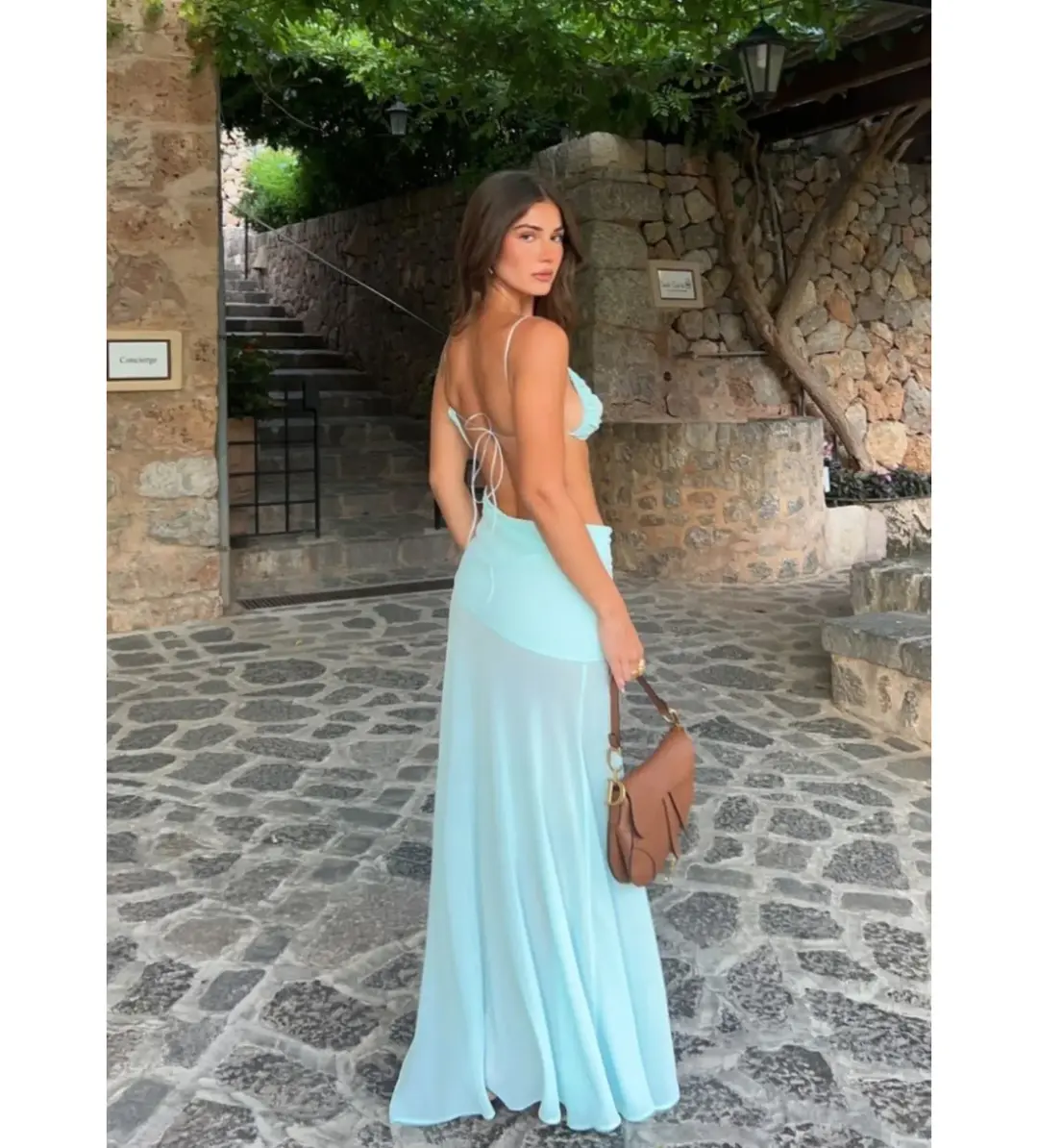 Natalie Rolt Dahlia Dress in Baby Blue Size 1 / AU 8 for rent on The Volte - main image