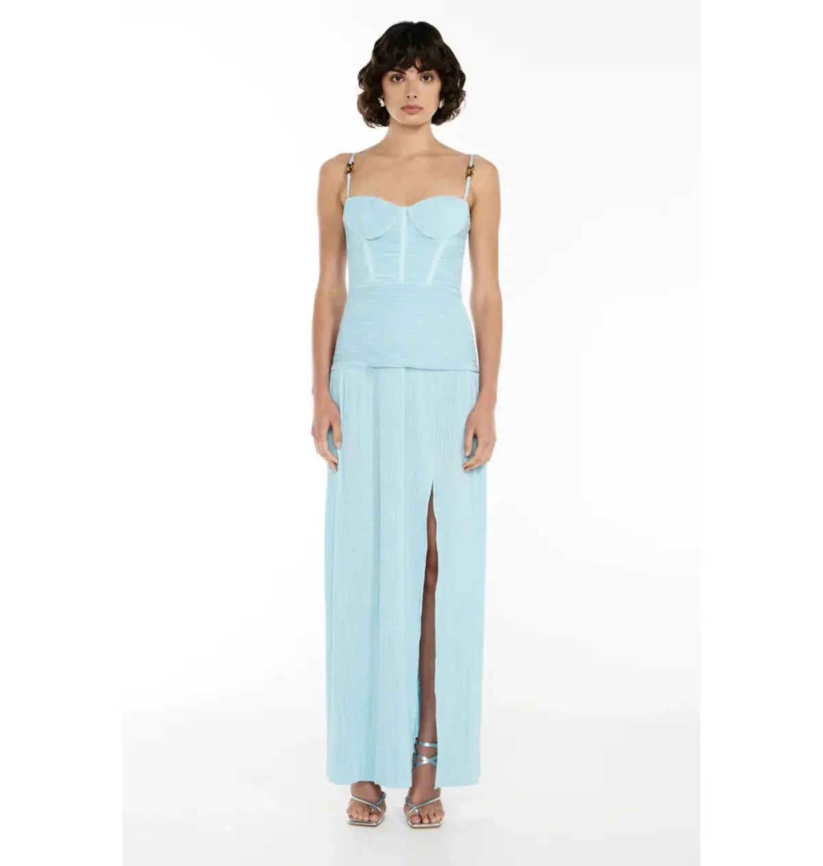 Manning Cartell Double Time Pleat Dress Acqua Spritz Size AU 4 - Image 1