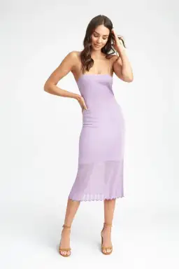 Kookai Marrakesh Knit Midi Dress Lilac Size 8 for rent on The Volte - image 1