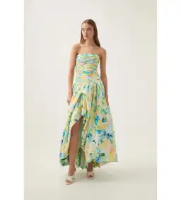 Aje Floral Haze Bubble Hem Maxi in Multicolour Size AU 8