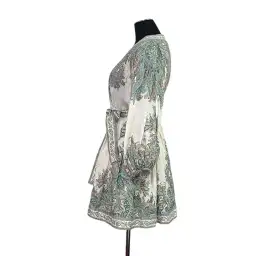 Zimmermann Brighton Paisley Tie Waist Party Mini Dress Print Size 1 / AU 10 for rent on The Volte - image 4