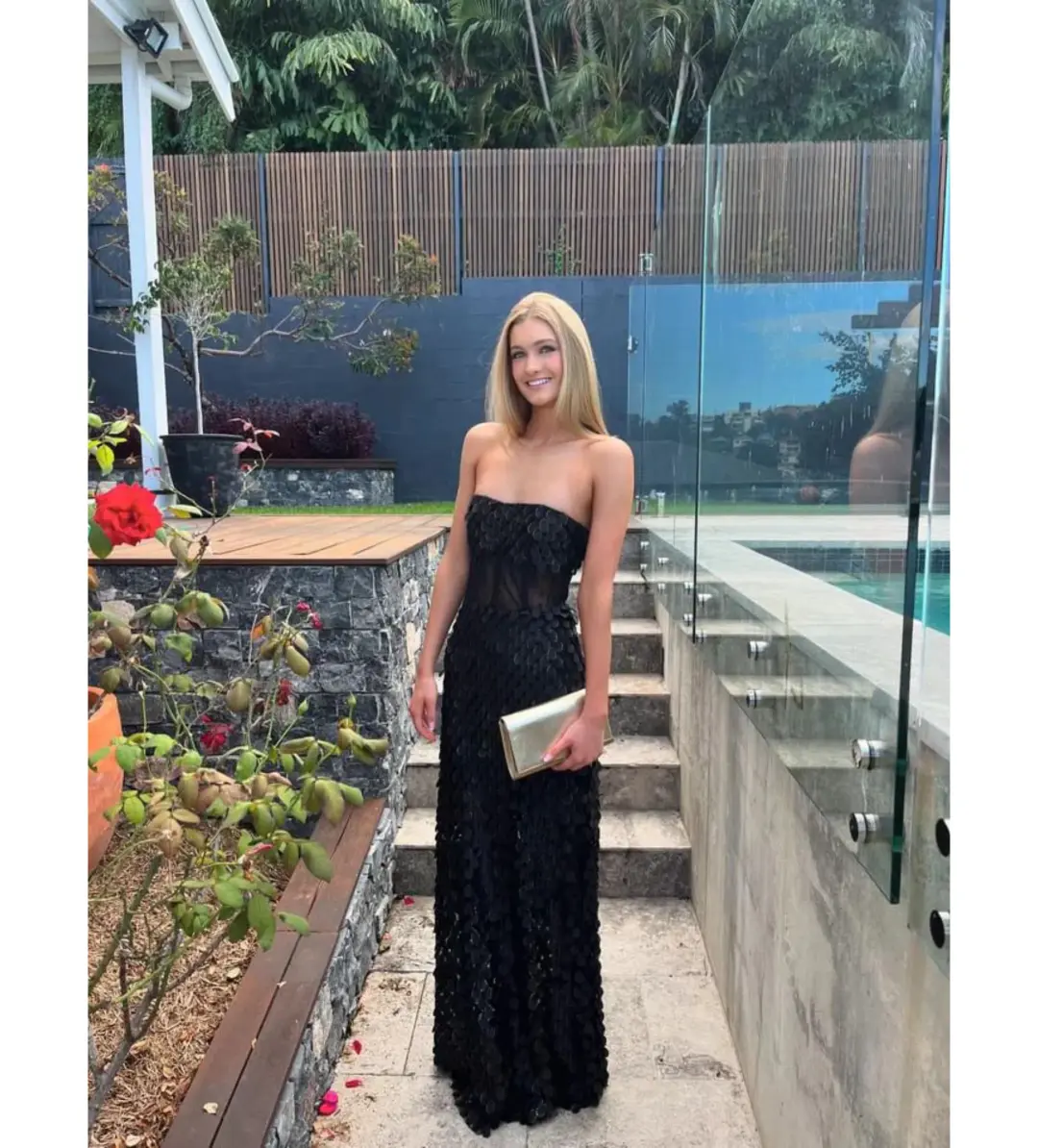 Manning Cartell Supreme Extreme Strapless Gown Black Size AU 4 for rent on The Volte - main image