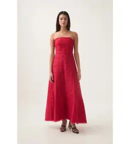 Aje Soundscape Maxi Dress in Scarlet Red Size 8