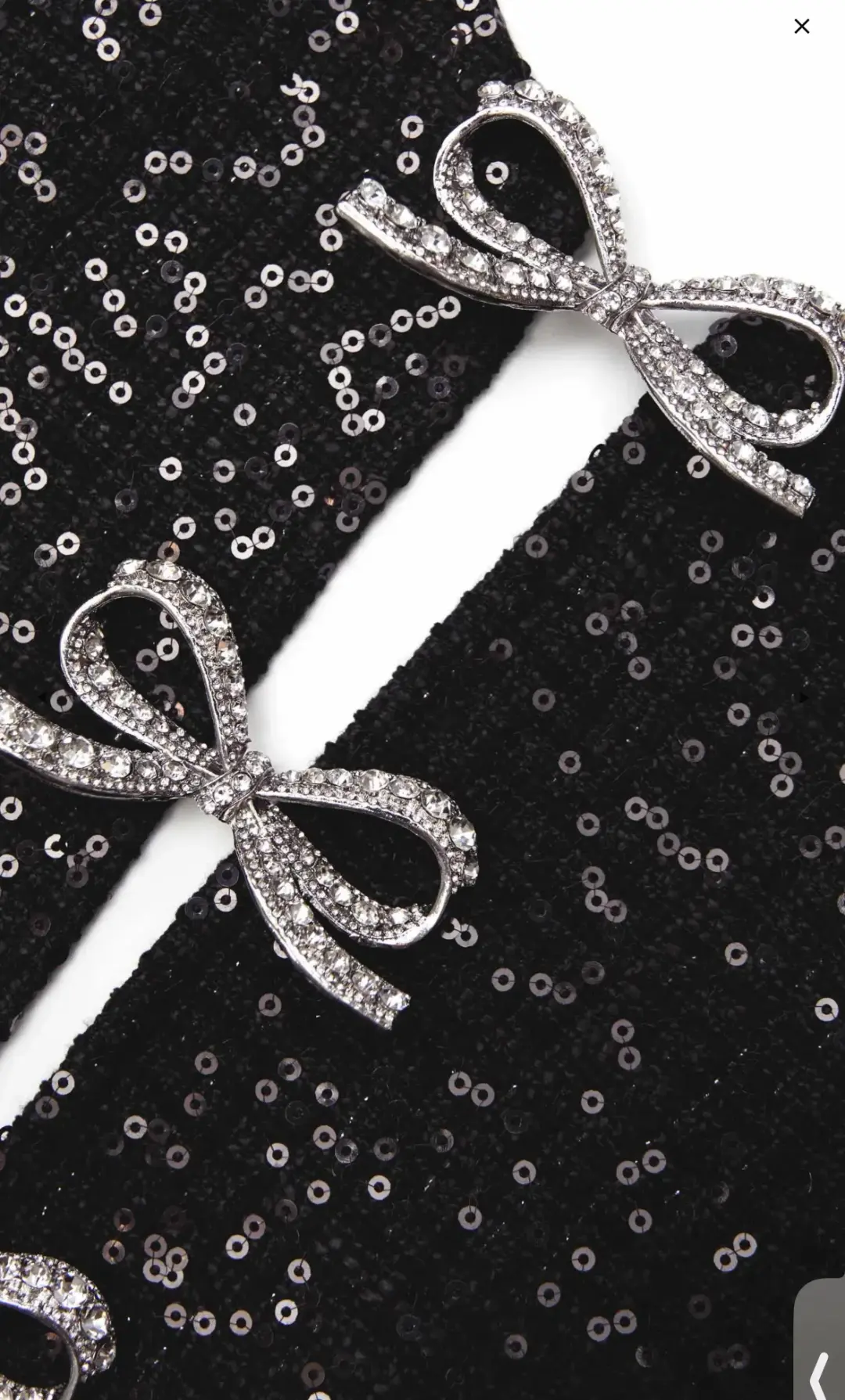 Self portrait BLACK BOUCLE BOW MINI DRESS Size Large for rent on The Volte - main image