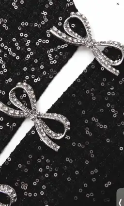 Self portrait BLACK BOUCLE BOW MINI DRESS Size Large for rent on The Volte - image 4