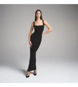 SKIMS Soft Lounge Lace Long Dress With Bralette Black Size S/AU 8 for rent on The Volte - image 1