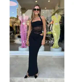 Benni Gina Halter Dress Black Size 8