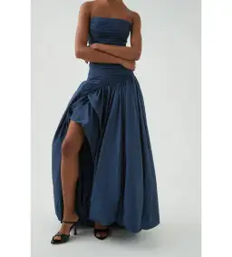 Aje Violette Bubble Maxi Skirt Slate Size AU 10