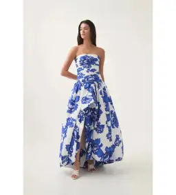 Aje Behold Maxi Dress in Boldly Blooming Cobalt Size 8