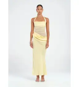Benni Gina Halter Maxi Dress Butter Size 10
