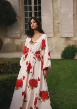 Morton Mac Delphina Dress Tall Crimson Ivy One Size