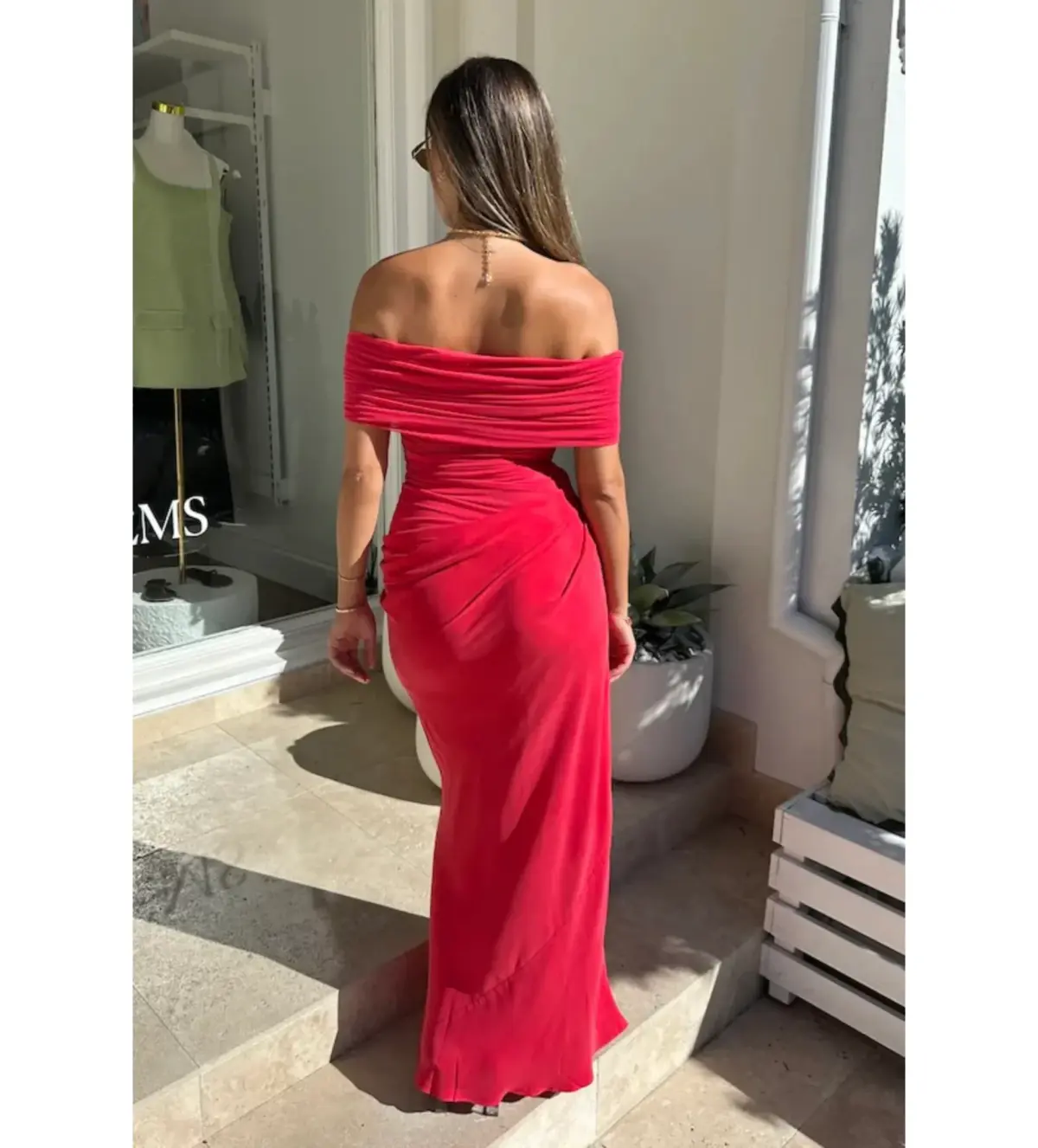 Benni Nico Off Shoulder Maxi Watermelon Size M/AU 10 - Image 2