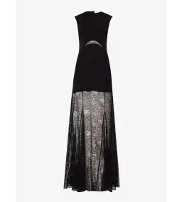 Camilla and Marc Angelo Lace-Skirt Woven Maxi Dress Black Size AU 8 for rent on The Volte - image 5