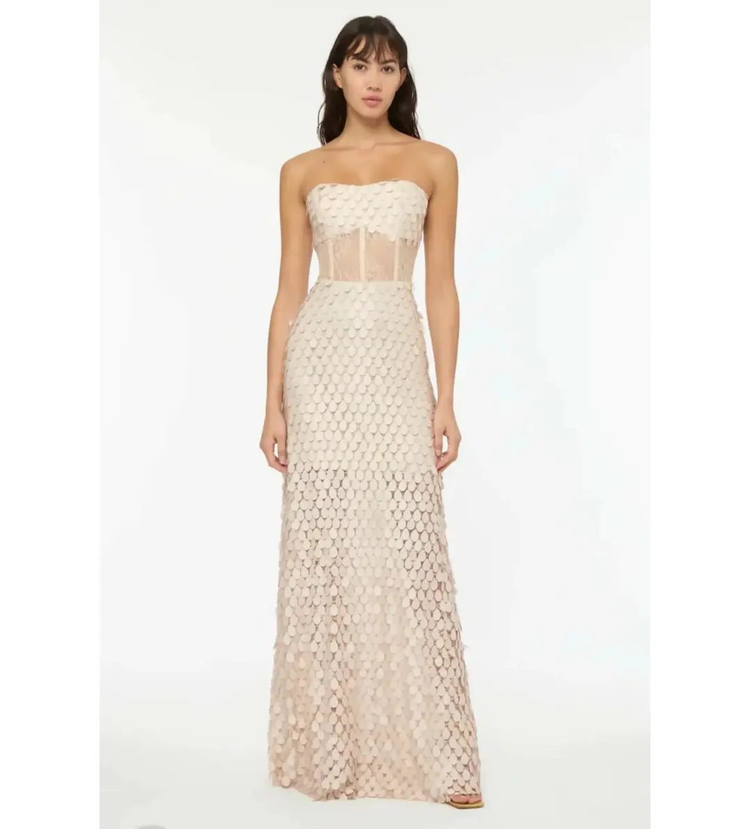 Manning Cartell Supreme Extreme Strapless Gown Chalk Size AU 4 for rent on The Volte - main image
