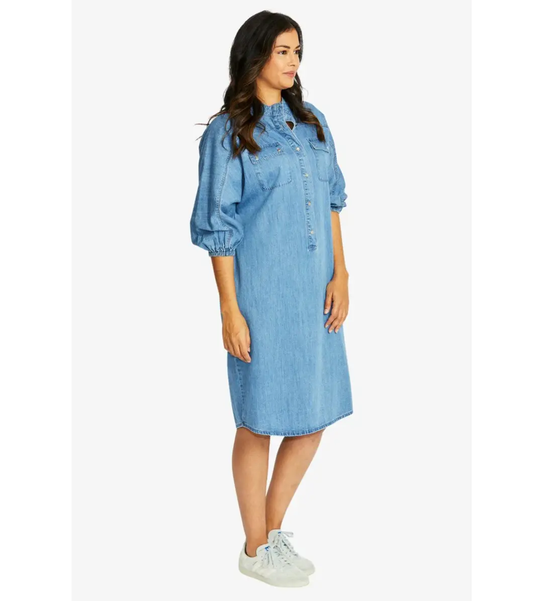 Ping Pong Woodstock Knee-Length Dress Chambray Size AU 16 for rent on The Volte - main image