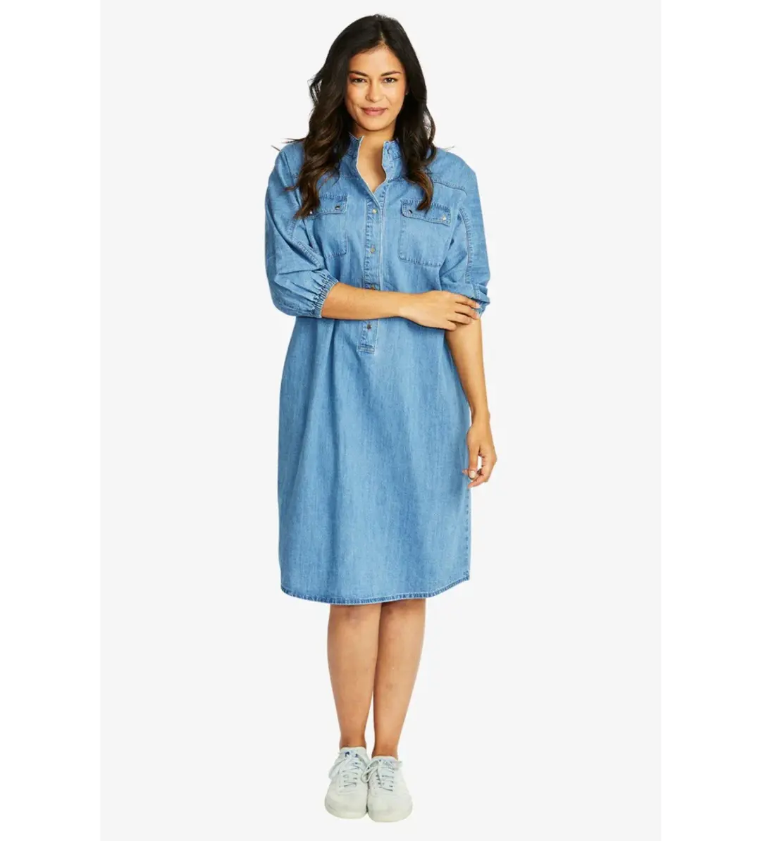 Ping Pong Woodstock Knee-Length Dress Chambray Size AU 16 for rent on The Volte - main image