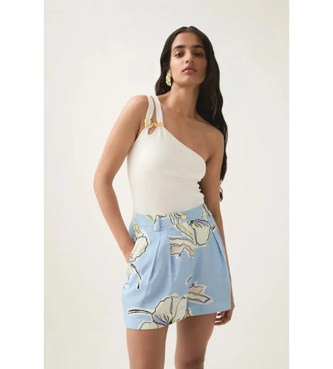 Aje Vibrancy Knit Sleeveless Top Ivory Size M/AU 10 for rent on The Volte - main image