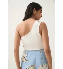 Aje Vibrancy Knit Sleeveless Top Ivory Size M/AU 10 for rent on The Volte - image 4