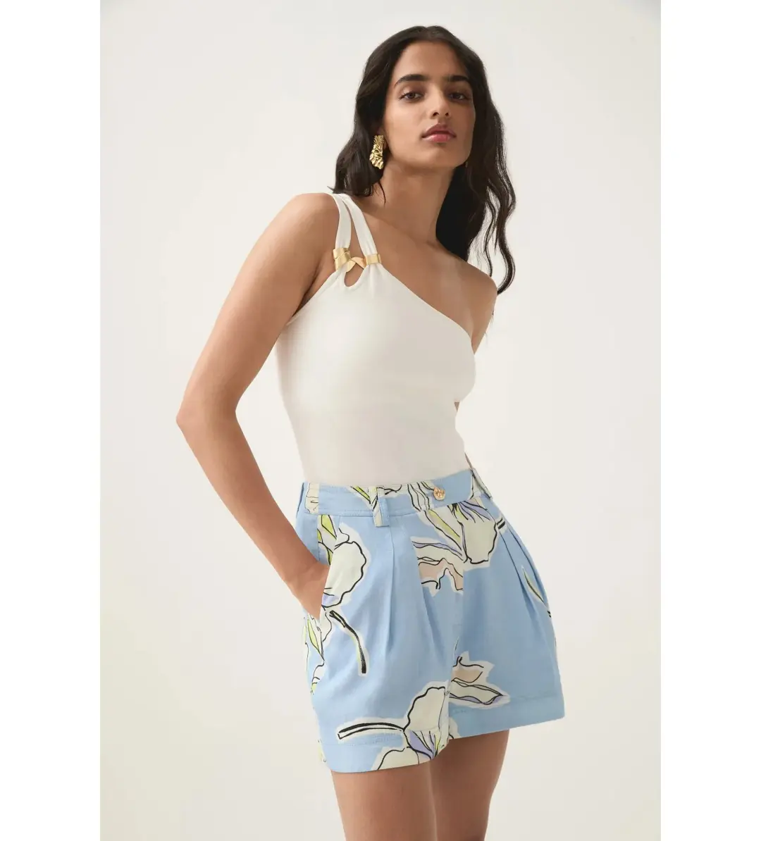 Aje Vibrancy Knit Sleeveless Top Ivory Size M/AU 10 for rent on The Volte - main image