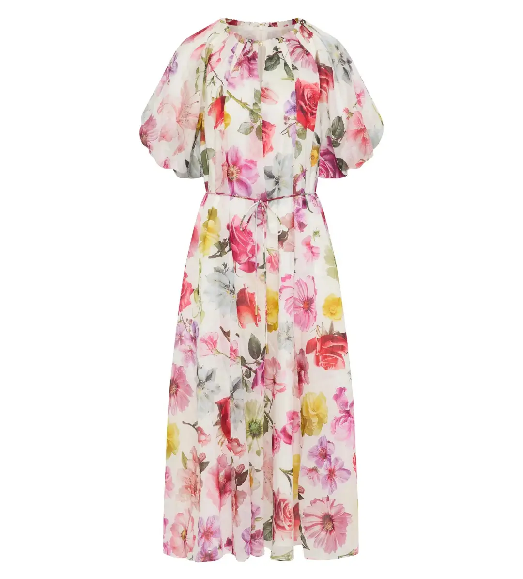 Aje Fleur Midi Dress Collage Floral Size AU 12 for rent on The Volte - main image