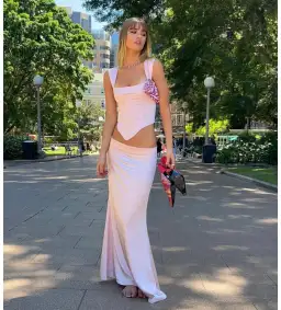 I am Delilah Valerie Corset and Maxi Skirt Set Petal Size S/AU 8 for rent on The Volte - image 4