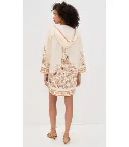 Zimmermann Ascension Tunic Mini Dress Cream Tan Floral Size 0 / Size AU 8 for rent on The Volte - image 3