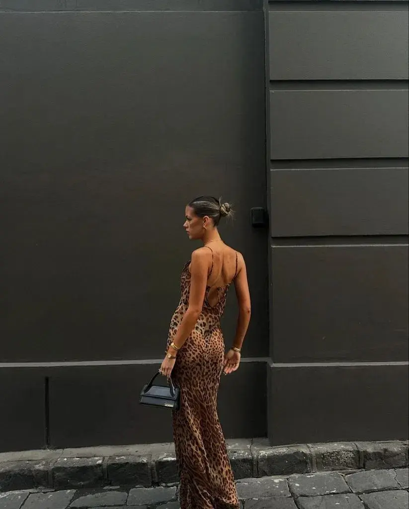 Rat And Boa Valentina Maxi Dress in Leopard Print Size XS/AU 6 for rent on The Volte - main image