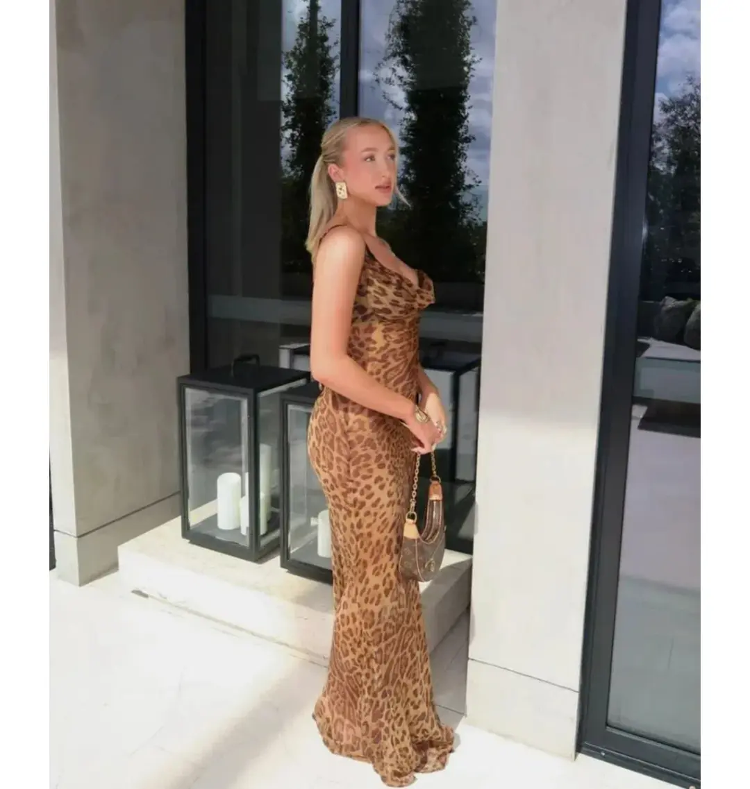 Rat & Boa Valentina Dress in Leopard Print Size M / AU 10 for rent on The Volte - main image