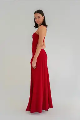 HNTR the Label Gaia Gown Maxi Wine Size AU 10 for rent on The Volte - image 2