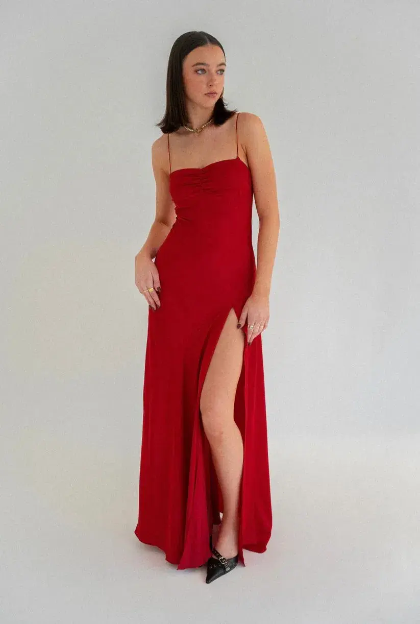HNTR the Label Gaia Gown Maxi Wine Size AU 10 for rent on The Volte - main image