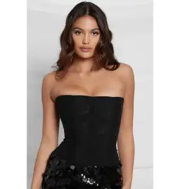 Leau Muse Mesh Corset Top in Black Size AU 6 for rent on The Volte - image 2
