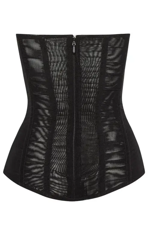 Leau White Muse Mesh Corset Top Black Size 10 for rent on The Volte - main image