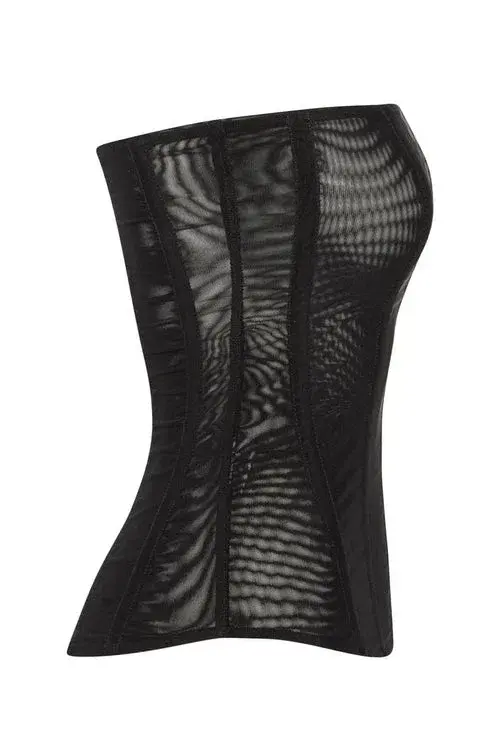 Leau White Muse Mesh Corset Top Black Size 10 for rent on The Volte - main image