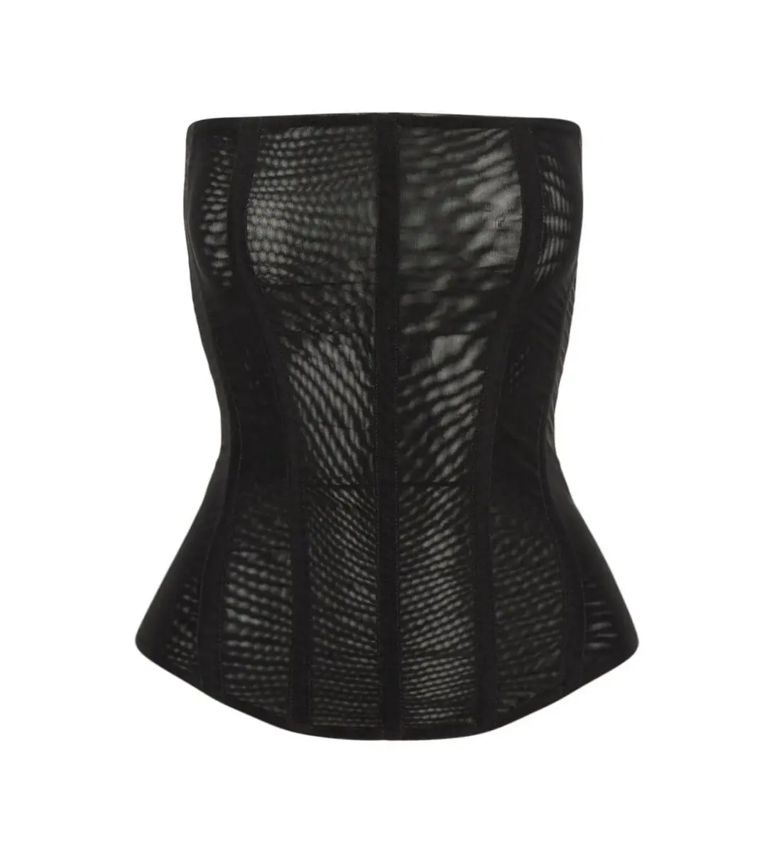 Leau White Muse Mesh Corset Top in Black Size AU 12 for rent on The Volte - main image
