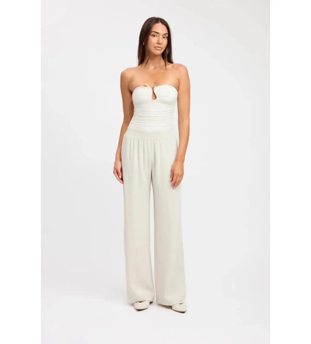 Kookai Tayla Trim Top Coconut Milk Size AU 8 - Image 1