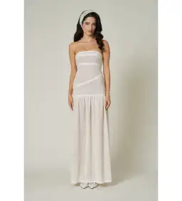 Fait Par Foutch Colette Maxi Dress in Ivory Size XXS / AU 4