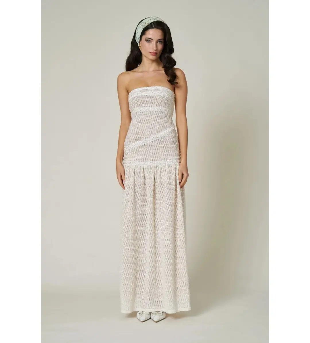 Fait Par Foutch Colette Maxi Dress Ivory Size XS/AU 6 for rent on The Volte - main image