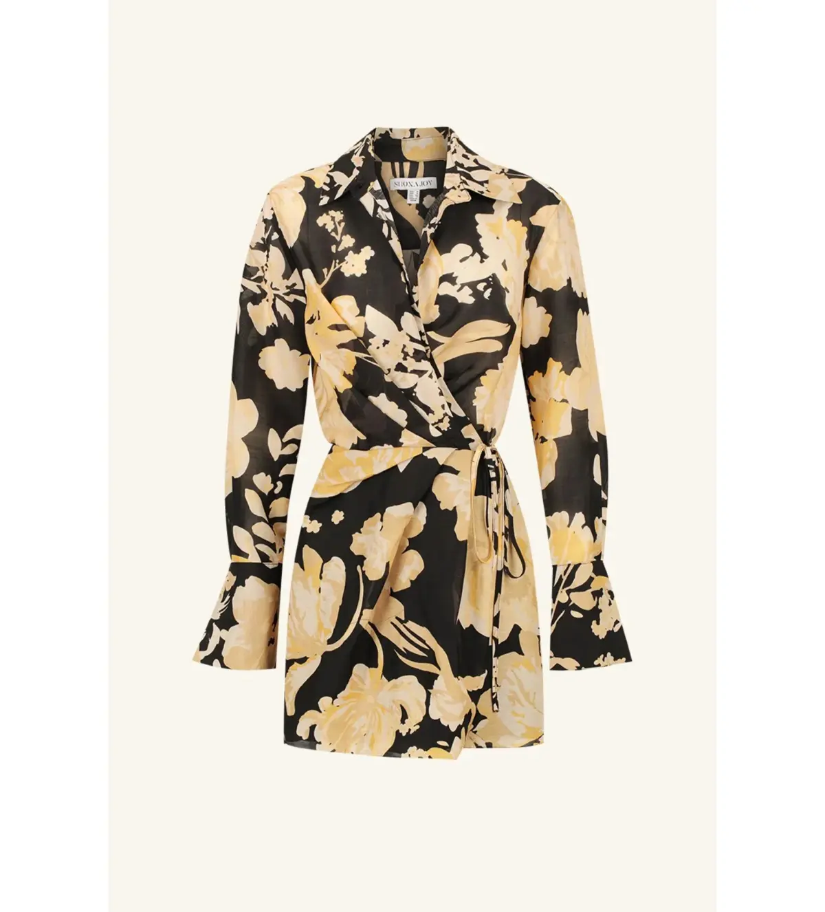 Shona Joy Draped Shirt Mini Dress Xenia Size AU 12 - Image 5