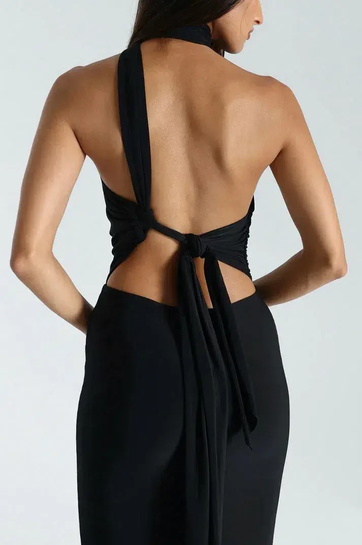 Natalie Rolt Black Fabienne Gown Size AU 6 for rent on The Volte - main image