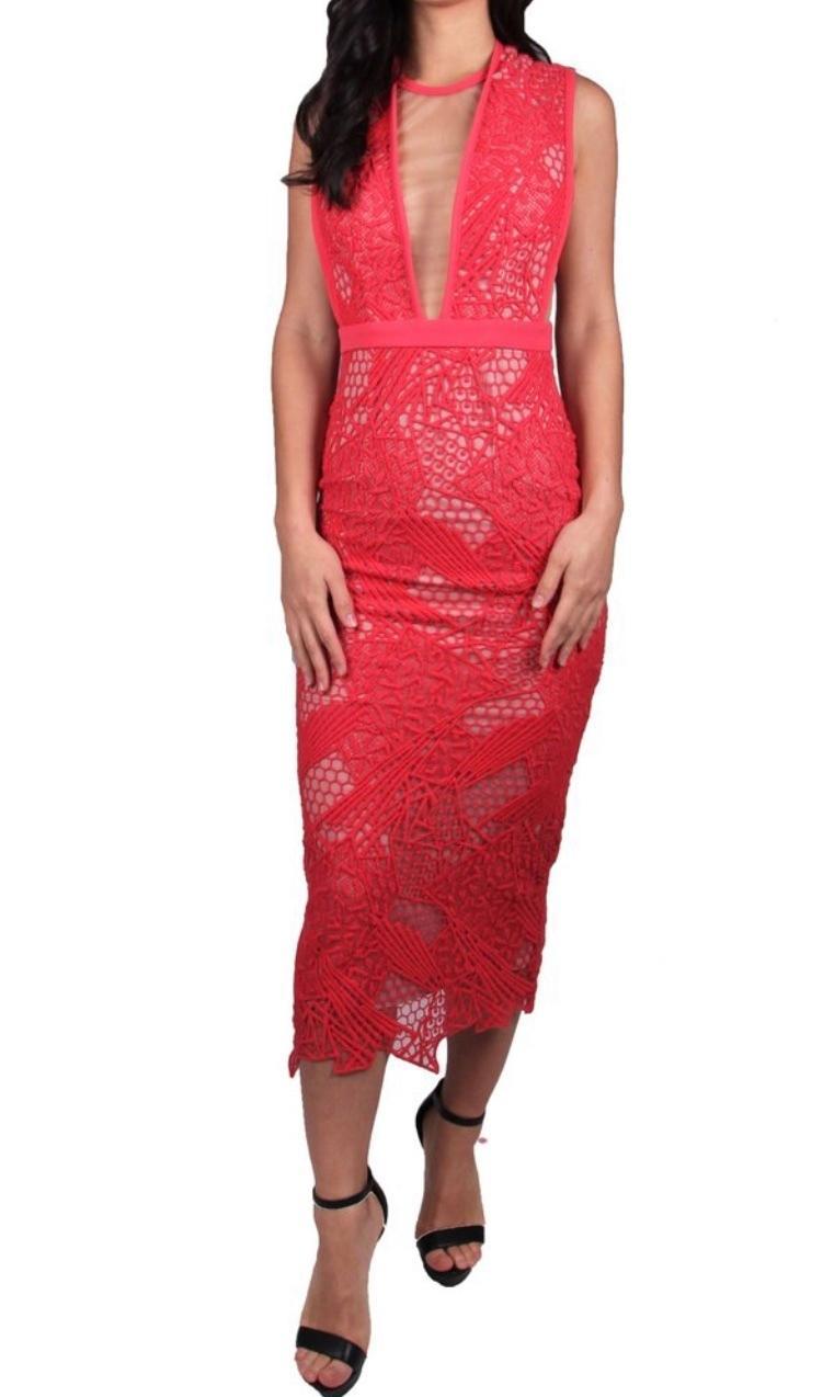 Manning Cartell Gallery Views Sheath Dress Scarlet Red Size 8 for rent on The Volte - main image