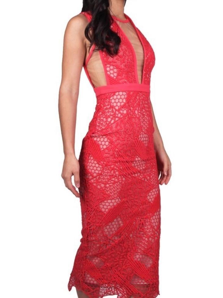 Manning Cartell Gallery Views Sheath Dress Scarlet Red Size 8 for rent on The Volte - main image