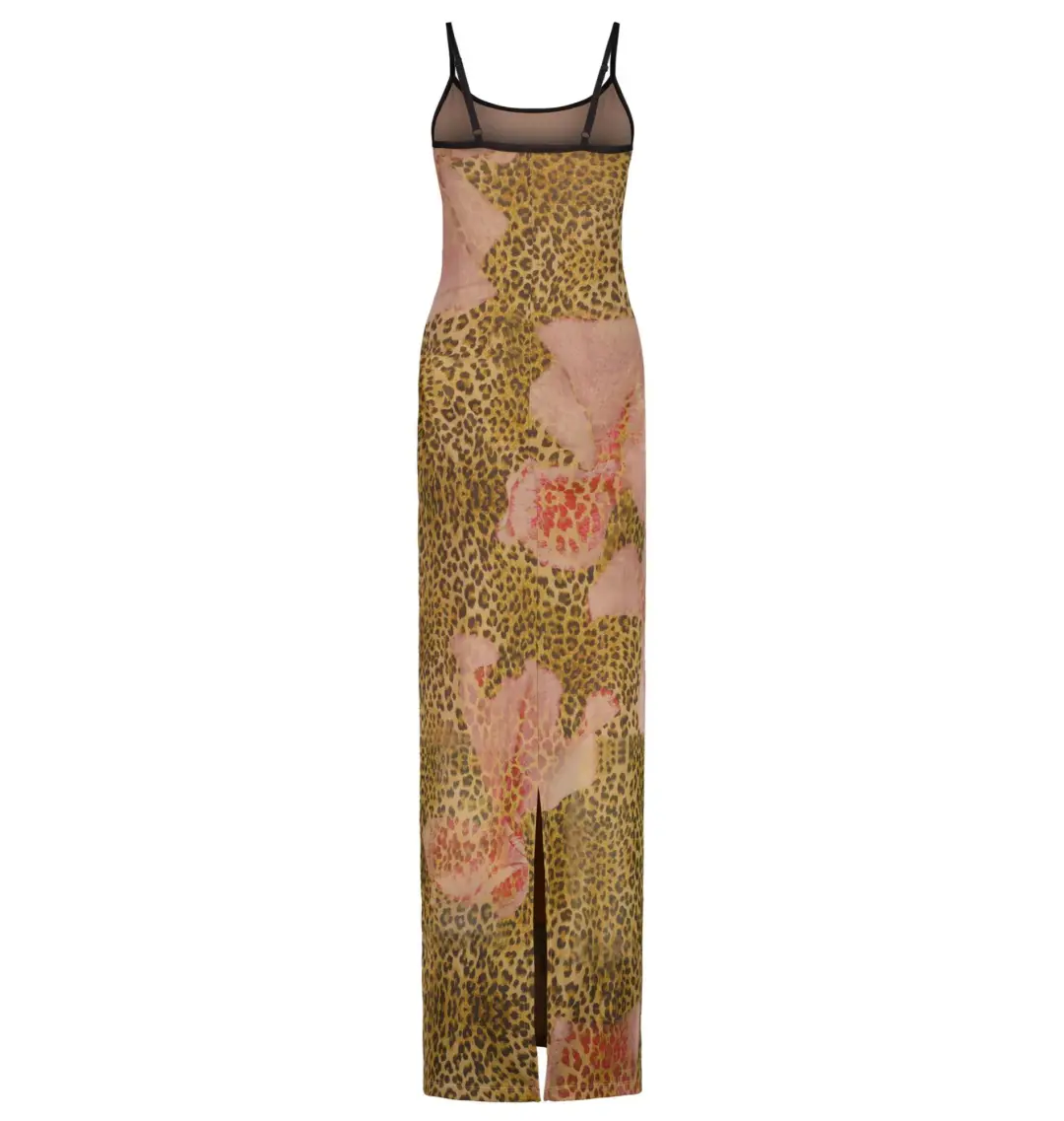 With Harper Lu Slip Dress in Mesh Leopard Size XS / AU 6 for rent on The Volte - main image