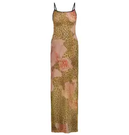With Harper Lu Slip Dress in Mesh Leopard Size XS / AU 6 for rent on The Volte - image 6
