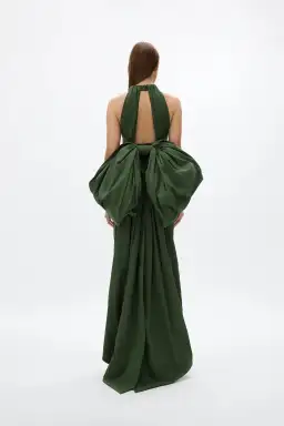 Rachel Gilbert Lottie Gown; Forest Green; size 12 for rent on The Volte - image 4