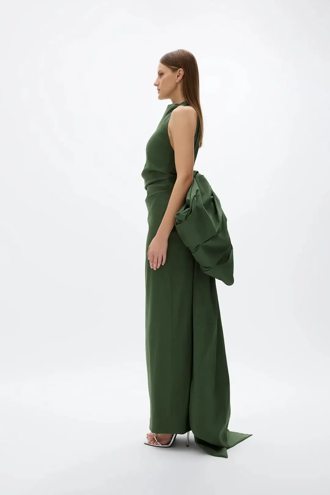 Rachel Gilbert Lottie Gown; Forest Green; size 12 for rent on The Volte - main image