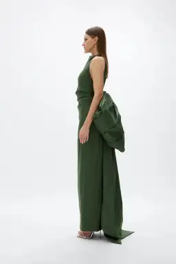 Rachel Gilbert Lottie Gown; Forest Green; size 12 for rent on The Volte - image 3