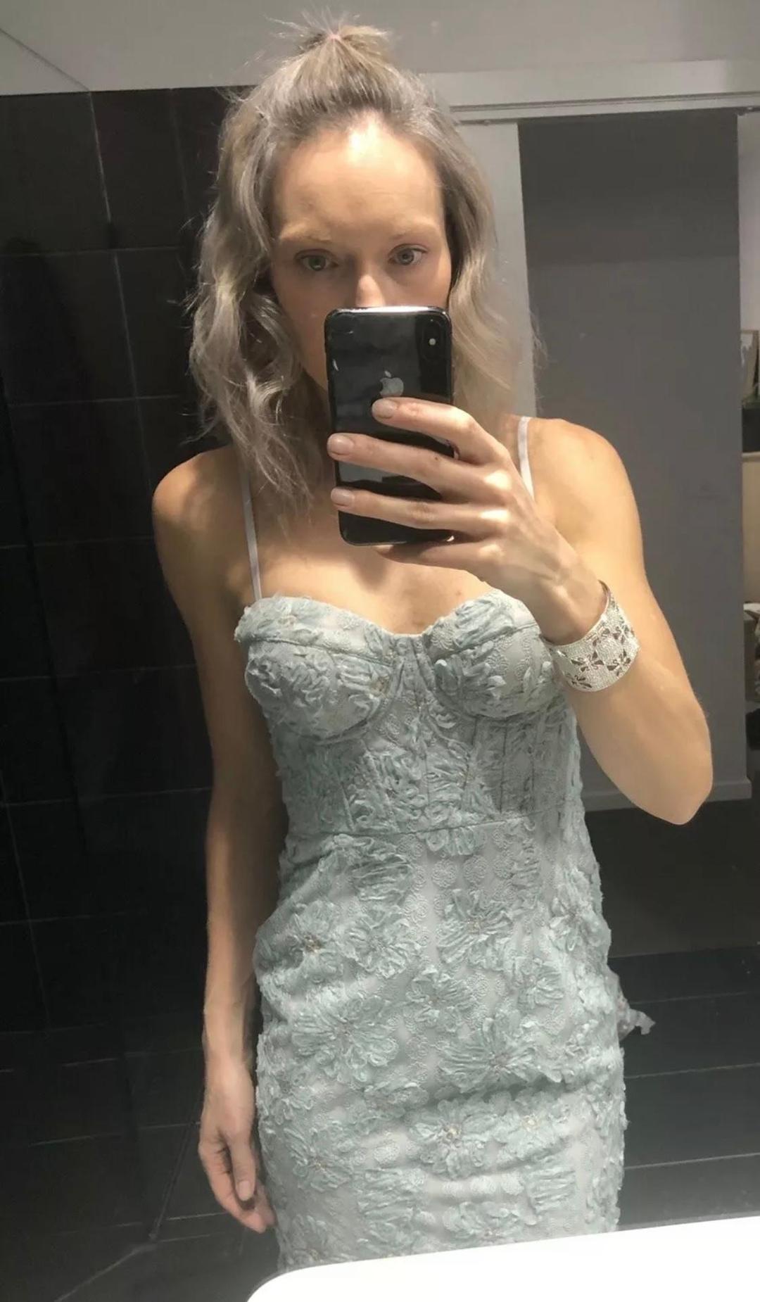 Elle Zeitoune Powdered Blue Harmony Dress Size 8 for rent on The Volte - main image